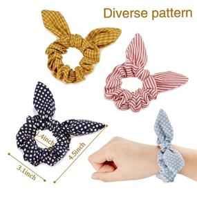 img 3 attached to 🐰 Stylish 12-piece Hair Scrunchies with Bunny Ear Bowknot Design for Women Girls - Wave Point