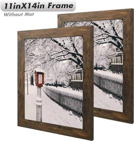 img 3 attached to 🖼️ Golden State Art, 11x14 Picture Frame Set of 2 - Wide Molding with Wood Grain Style - Wall Display with Back Hangers - Ideal for Baby Pictures, Weddings, Portraits - Brown