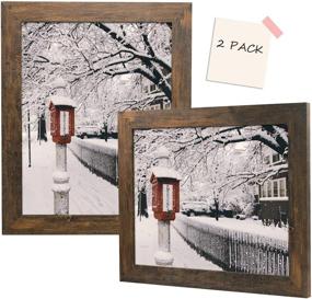 img 4 attached to 🖼️ Golden State Art, 11x14 Picture Frame Set of 2 - Wide Molding with Wood Grain Style - Wall Display with Back Hangers - Ideal for Baby Pictures, Weddings, Portraits - Brown