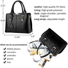 img 1 attached to Pahajim Leather Satchel Shoulder Women's Handbags & Wallets - Stylish Satchels for Fashionable Ladies