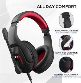 img 2 attached to Gaming Headset INHANDA - Xbox One & PS4 Headset with Surround Sound, Mic & Memory Foam Earmuffs - RGB LED Light - Compatible with Xbox, PC, Switch, Mac, Laptop, PS5