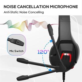 img 3 attached to Gaming Headset INHANDA - Xbox One & PS4 Headset with Surround Sound, Mic & Memory Foam Earmuffs - RGB LED Light - Compatible with Xbox, PC, Switch, Mac, Laptop, PS5