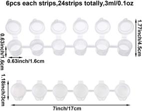 img 3 attached to 144 прозрачные пустые чашки для красок с крышками для художественных классов, школ, фестивалей - 24 полосы с горшочками объемом 3 мл / 0,1 унции, художественные материалы для ремесел и мастерских.