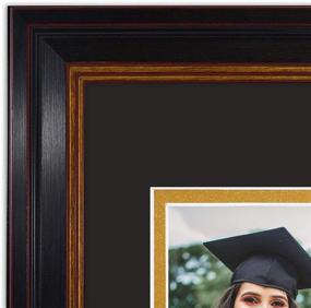 img 3 attached to 🖼️ Golden State Art 8.5x11 Certificate and 5x7 Picture Diploma Frame - 2 Openings - Black with Gold Trim and Burgundy Accents - Black over Gold Double Mat - Real Glass - Wall Mount