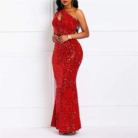 img 2 attached to Sparkling Style: VERWIN Sequins Fashion Sleeveless Oblique Women's Clothing Unleashed