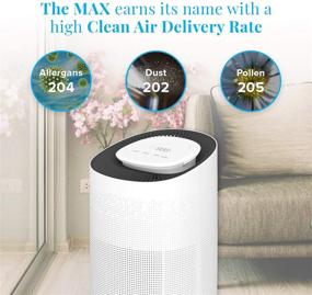 img 3 attached to 🌬️ Lexi Max True HEPA Air Purifier with Medical Grade H13 Filter, UV-C Light Sanitizer, Home Air Cleaner for VOCs, Particulate, Allergies, Pet Dander, Smoke Removal - CADR 205 Cfm