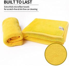 img 1 attached to 🧽 ECOREPUBLIC Premium Microfiber Cleaning Cloth: Ultra-Soft Plush Car Drying Towel for Cars, Glass and Household Use - Yellow, 16'' x 16'' - 1 Pack