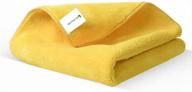 🧽 ecorepublic premium microfiber cleaning cloth: ultra-soft plush car drying towel for cars, glass and household use - yellow, 16'' x 16'' - 1 pack логотип