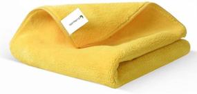 img 4 attached to 🧽 ECOREPUBLIC Premium Microfiber Cleaning Cloth: Ultra-Soft Plush Car Drying Towel for Cars, Glass and Household Use - Yellow, 16'' x 16'' - 1 Pack