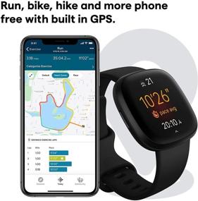 img 2 attached to 🕒 Fitbit Versa 3 Смарт-часы с GPS, постоянным контролем пульса 24/7, встроенной Алексой, батареей на 6+ дней, черные, размер один (в комплекте ремешки S и L)