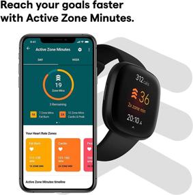 img 1 attached to 🕒 Fitbit Versa 3 Смарт-часы с GPS, постоянным контролем пульса 24/7, встроенной Алексой, батареей на 6+ дней, черные, размер один (в комплекте ремешки S и L)