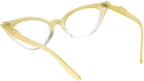 img 1 attached to Womens Rhinestone Embellished Glasses Yellow