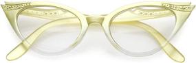 img 4 attached to Womens Rhinestone Embellished Glasses Yellow