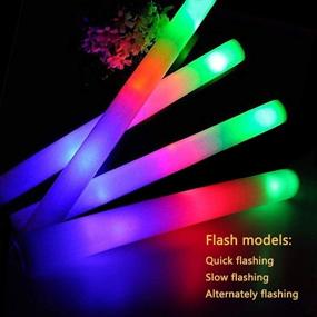 img 1 attached to 🎉 Bulk Glow Sticks - 36 Pcs LED Foam Sticks | Colorful Flashing Light Up Toys for Parties, Concerts, and Events | Glow in the Dark Party Supplies - 3 Modes