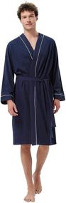 img 4 attached to SIORO Cotton Bathrobe: Lightweight & Pocketed Perfection