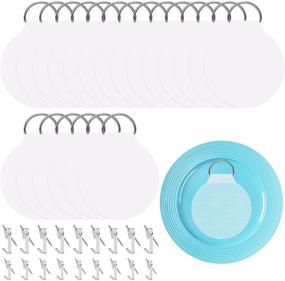 img 4 attached to Versatile Plate Hanger Set: 20 Pack of 3.2 Inch Transparent Adhesive Plate Hangers with Bonus Silver Picture Hangers