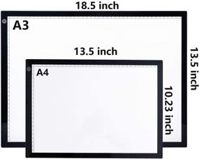 img 1 attached to Переносная световая коробка HOKONE A3 с светодиодными лампами - ультратонкая светопроводная доска для художественного творчества с USB-кабелем питания | Регулируемая яркость, копировальная доска для рисования, набросков, анимации, трафаретов.