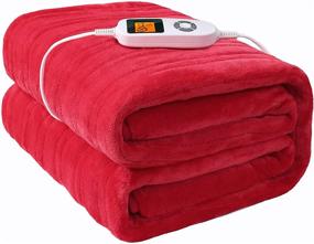 img 4 attached to 🔥 Premium Electric Heated Blankets: 72"x84" Full Size Throws with Double-Layer Flannel, 10 Heating Levels, Auto-Off, Overheating Protection, Machine Washable