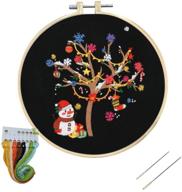 louise maelys christmas embroidery kit: winter snow tree pattern cross stitch set for easy home decorations logo