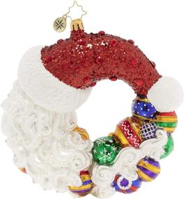 img 1 attached to Full Circle Wreath Santa Christmas Ornament: Hand-Crafted European Glass by Christopher Radko