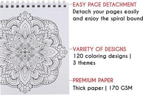 img 2 attached to 🎨 Adult Coloring Books Set: Animals, Flowers & Mandala - 3 Packs of 40 Detachable Sheets (8.2 x 9.4 Inches) - Art Supplies for Art Therapy, Anxiety & Stress Relief