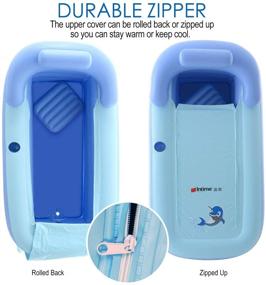 img 2 attached to 🛀 WBHome Inflatable Bath Tub: Portable PVC Bathtub for Adult Bathroom SPA + Electric Air Pump - Blue