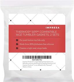 img 1 attached to 🔒 High-Quality Replacement Gaskets/Seals for Thermos Sipp (TM) 16oz Travel Tumbler/Mug - BPA-/Phthalate-/Latex-Free - 2 Full Replacements Per Kit by Impresa Products