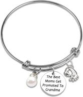 👣 llsuy new grandma gift: best mom gift - grandma bracelet with baby footprint charm logo