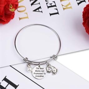 img 1 attached to 👣 LLsuy New Grandma Gift: Best Mom Gift - Grandma Bracelet with Baby Footprint Charm