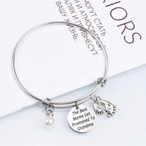 img 2 attached to 👣 LLsuy New Grandma Gift: Best Mom Gift - Grandma Bracelet with Baby Footprint Charm