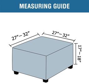 img 3 attached to 🪑 Охват для оттоманки H.VERSAILTEX - защитная обложка для квадратной подставки для ног - эластичное дно и настоящий бархатный плюш - серый