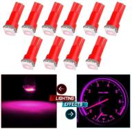 cciyu 10 pack xenon pink car t5 5050 1smd wedge led light bulbs: dashboard instrument panel replacement lamps - set of 10 logo