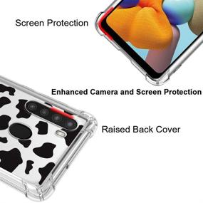 img 2 attached to Stylish and Protective KANGHAR Samsung Galaxy A21 Case Cow Printing Black Cute Pattern Clear Cover-6.5inch