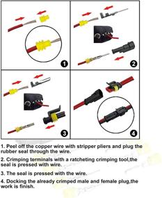 img 3 attached to 🔌 362 шт. Водонепроницаемый набор автомобильных электрических разъемов: набор контактов для грузовиков и автомобилей - проводов грузовика и разъемов свечей зажигания, 1 2 3 4 контактов