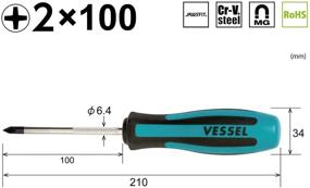 img 3 attached to 🔧 Улучшенная отвертка VESSEL MEGADORA No.900 +2 х100 JIS 900P2100J - Непревзойденная производительность!