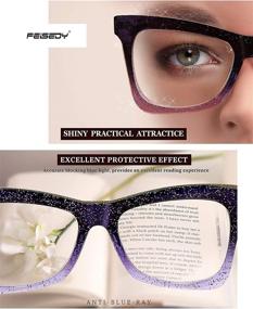 img 2 attached to 👓 FEISEDY B2688: Stylish Oversized Square Cat Eye Anti Blue Light Blocking Glasses for Women - Perfect for Computer Eyewear with Spring Hinge