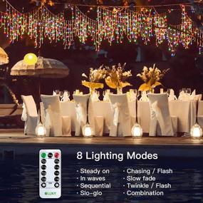 img 1 attached to 🎄 Ollny Christmas Lights Outdoor Decorations: 396 LED 32FT 8 Modes Icicle Lights - Remote Controlled Hanging Curtain Fairy String Lights for Wedding Party Holiday Tree Decor - Multicolored