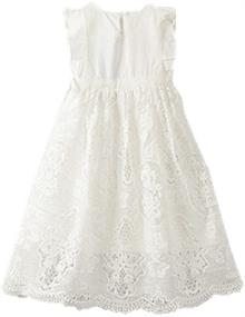 img 2 attached to 🍑 Off White Peach Vintage Lace Sleeveless Flower Girl's Dress by Bow Dream