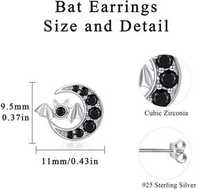 img 3 attached to 🦇 Gothic Bat Earrings - Halloween Vampire Bat Studs | 925 Sterling Silver | Sensitive Ears | Halloween Themed Jewelry Gift for Women & Girls