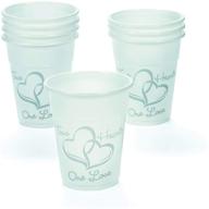 💑 set of 50 durable two hearts wedding cups - 16oz disposable plastic cups logo