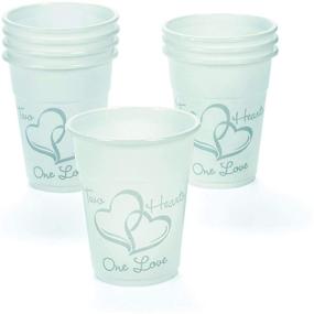 img 3 attached to 💑 Set of 50 Durable Two Hearts Wedding Cups - 16oz Disposable Plastic Cups