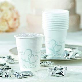 img 2 attached to 💑 Set of 50 Durable Two Hearts Wedding Cups - 16oz Disposable Plastic Cups