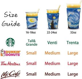 img 3 attached to 🥤 Keep Your Iced Coffee Cold with NC Reusable Insulated Neoprene Beverage Sleeves - Ideal for Starbucks, McCafe, Dunkin Donuts, Tim Hortons and More (The Starry Night)