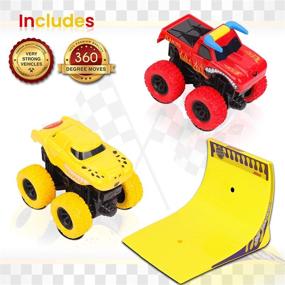 img 1 attached to Unleash the Power of Kidstech Friction Monster Trucks: Conquer Any Terrain with 360-Degree Performance