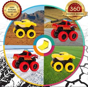 img 2 attached to Unleash the Power of Kidstech Friction Monster Trucks: Conquer Any Terrain with 360-Degree Performance