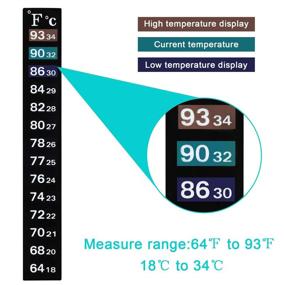 img 2 attached to 🐠 Premium 20 Piece Aquarium Thermometer Sticker Set – Accurate Digital Temperature Strips in Fahrenheit and Celsius for Fish Tanks and Aquariums