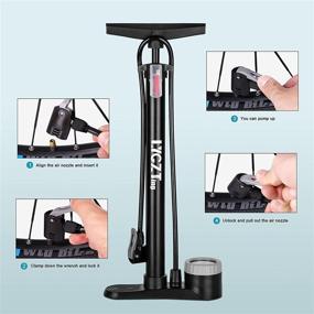 img 1 attached to 🚲 LYGZTing Bike Pump: Portable Bicycle Tire Pump with Pressure Gauge, Hand/Foot Activated, Inflation Needle, and Inflatable Device