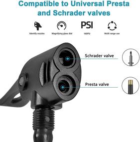 img 2 attached to 🚲 LYGZTing Bike Pump: Portable Bicycle Tire Pump with Pressure Gauge, Hand/Foot Activated, Inflation Needle, and Inflatable Device