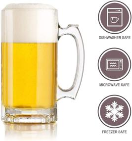 img 2 attached to 🍺 Premium 16oz Beer Mugs Set of 8 - Freezer Safe Glass Mugs with Handle for Bar, Pub, and Home - Large Beer Cups for Alcohol, Beverages - KTZB02