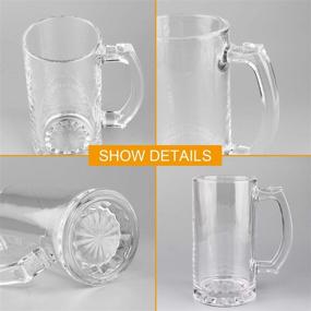 img 1 attached to 🍺 Premium 16oz Beer Mugs Set of 8 - Freezer Safe Glass Mugs with Handle for Bar, Pub, and Home - Large Beer Cups for Alcohol, Beverages - KTZB02